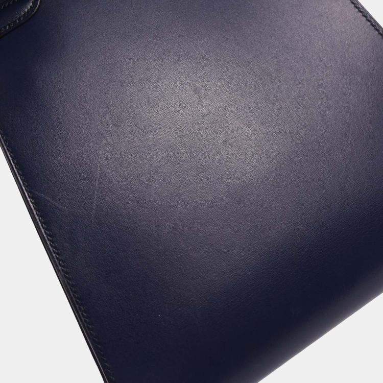 Pre Owned Hermes Kelly Sport Navy Blue Box Calf Shoulder Bag PM