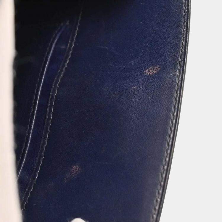Pre Owned Hermes Kelly Sport Navy Blue Box Calf Shoulder Bag PM