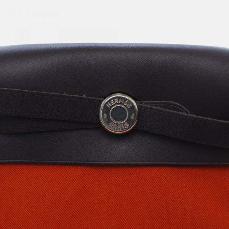 Pre Owned Hermes Herbag TPM Orange Canvas Bag 