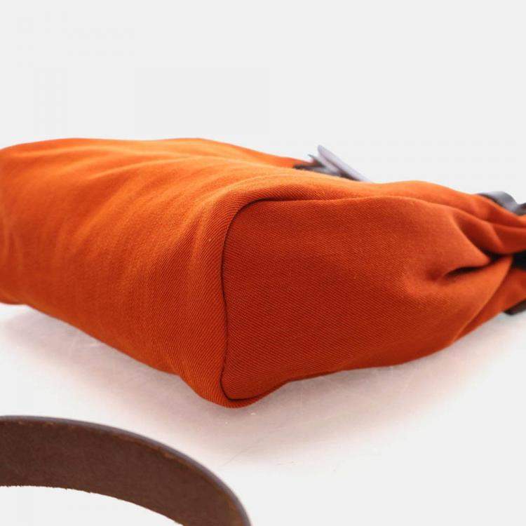 Pre Owned Hermes Herbag TPM Orange Canvas Bag 