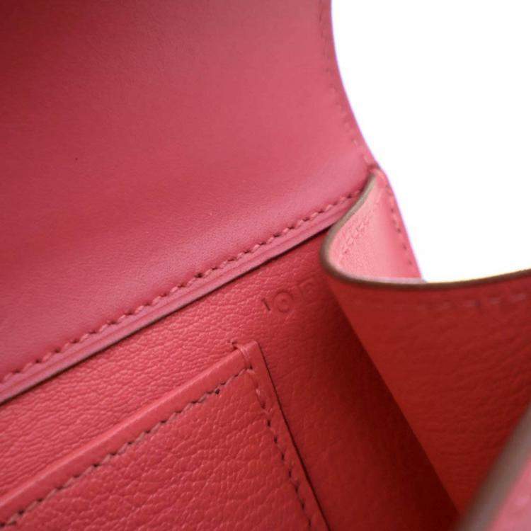 Pre Owned Hermes Tadelakt Medor Rose Lipstick Clutch