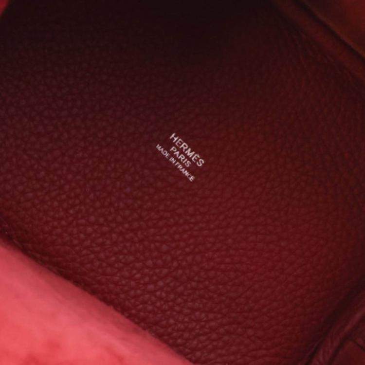 Pre Owned Hermes Picotin Lock 18 Rouge Grenat Clemence Bag