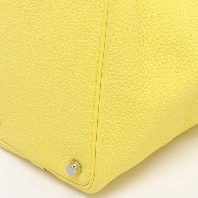 Pre Owned Hermes Jaune Citron Taurillon Clemence Leather Picotin Lock 18 Bag