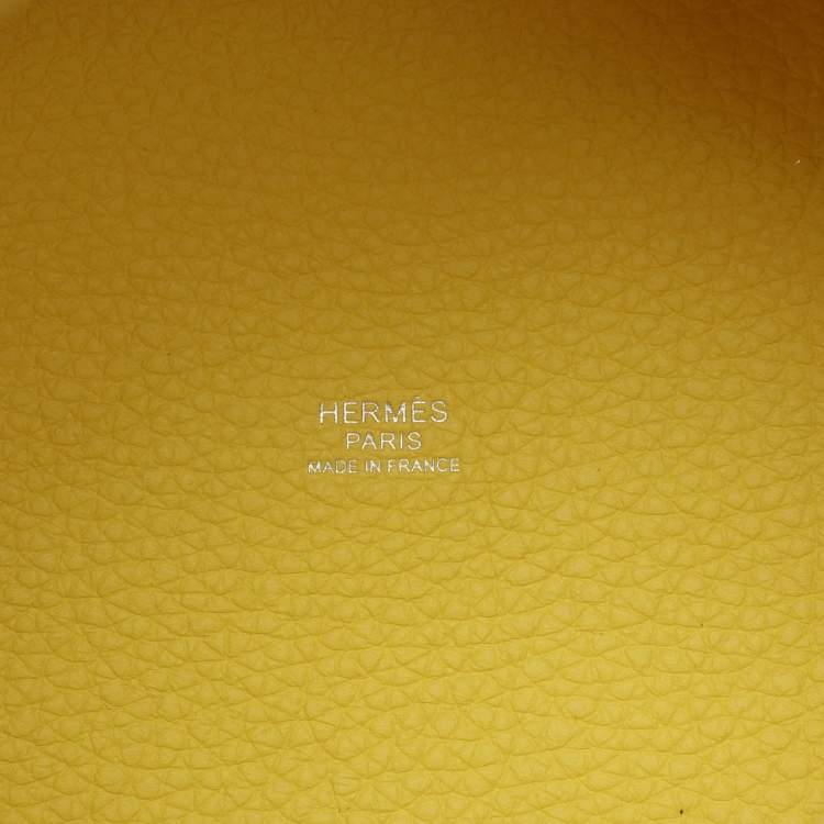 Pre Owned Hermes Jaune Citron Taurillon Clemence Leather Picotin Lock 18 Bag