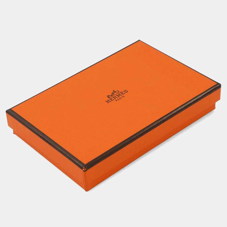 Pre Owned Hermes Dogon Card Case Gold Evercolor