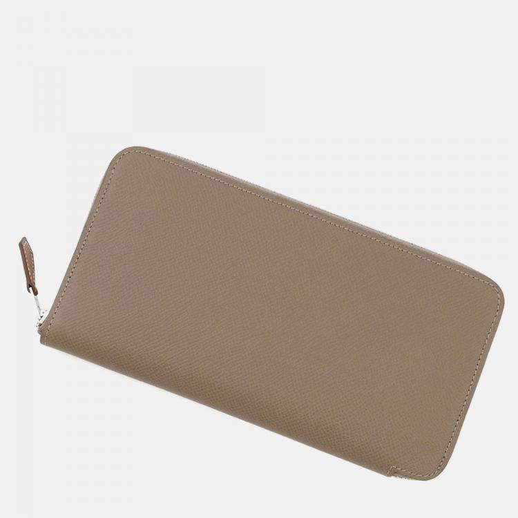 Pre Owned Hermes Azap Long Silk In Etoupe Epsom