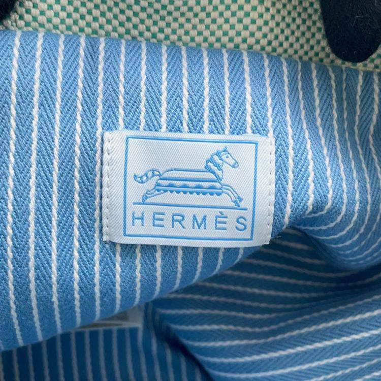 Pre Owned Hermes Epope Green/Blue Wool Duffle Bag 