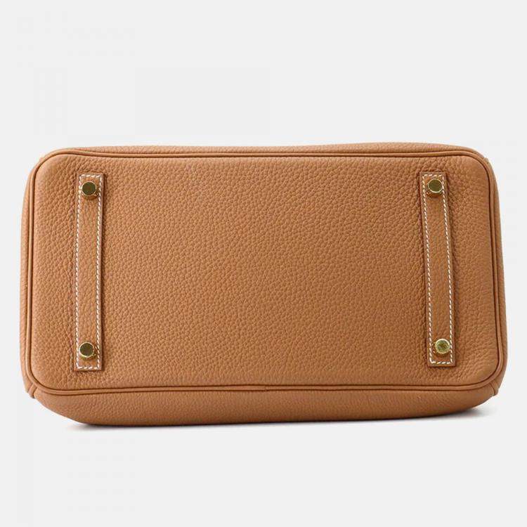 Pre Owned Hermes Birkin  30 Gold Togo Leather Bag 