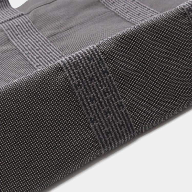 Pre Owned Hermes Herline Gray Nylon Canvas Tote MM