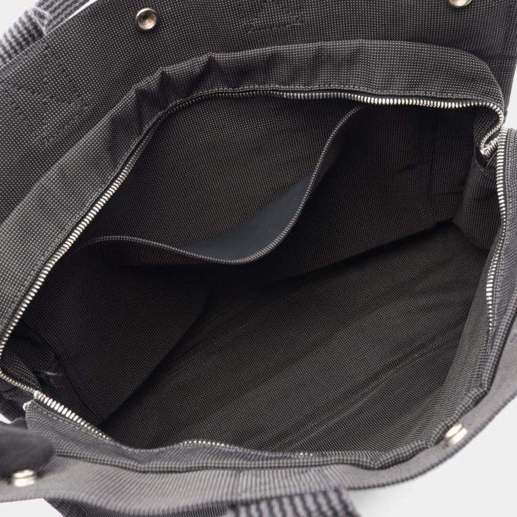 Pre Owned Hermes Herline Gray Nylon Canvas Tote MM