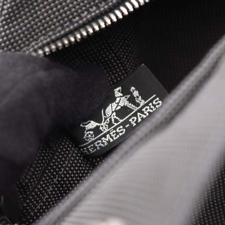 Pre Owned Hermes Herline Gray Nylon Canvas Tote MM