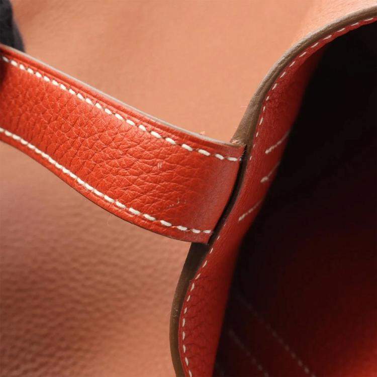 Pre Owned Hermes Doble Sense36 Brown Sanguine Clemence Leather Q Tote