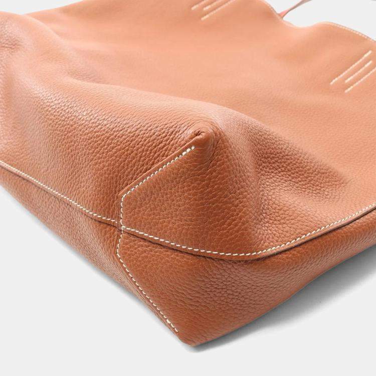 Pre Owned Hermes Doble Sense36 Brown Sanguine Clemence Leather Q Tote