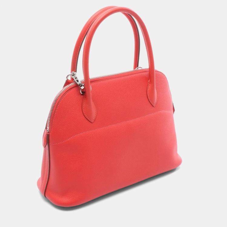 Pre Owned Hermes Bolide27 Shoulder Handbag 041693Ck Epsom Leather Rose Jaipur