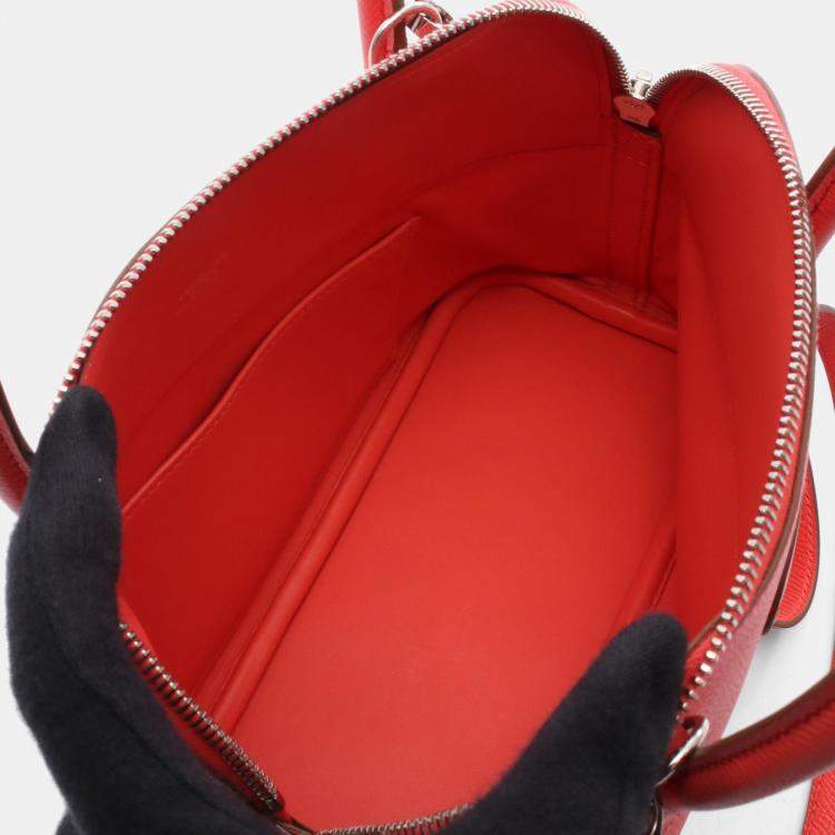 Pre Owned Hermes Bolide27 Shoulder Handbag 041693Ck Epsom Leather Rose Jaipur
