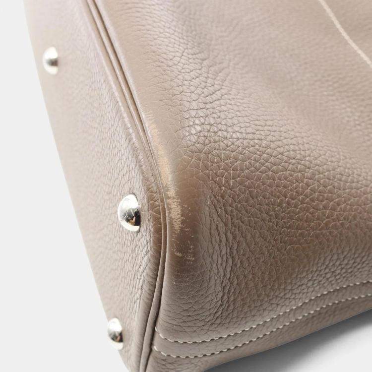 Pre Owned Hermes Bolide31 Shoulder Handbag Clemence Leather Etoupe Grey
