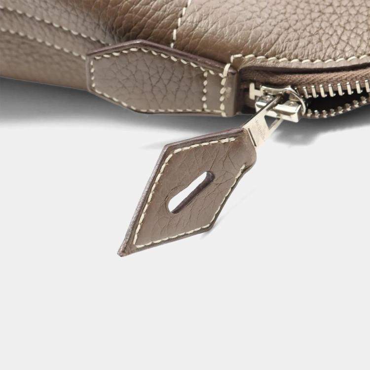 Pre Owned Hermes Bolide31 Shoulder Handbag Clemence Leather Etoupe Grey