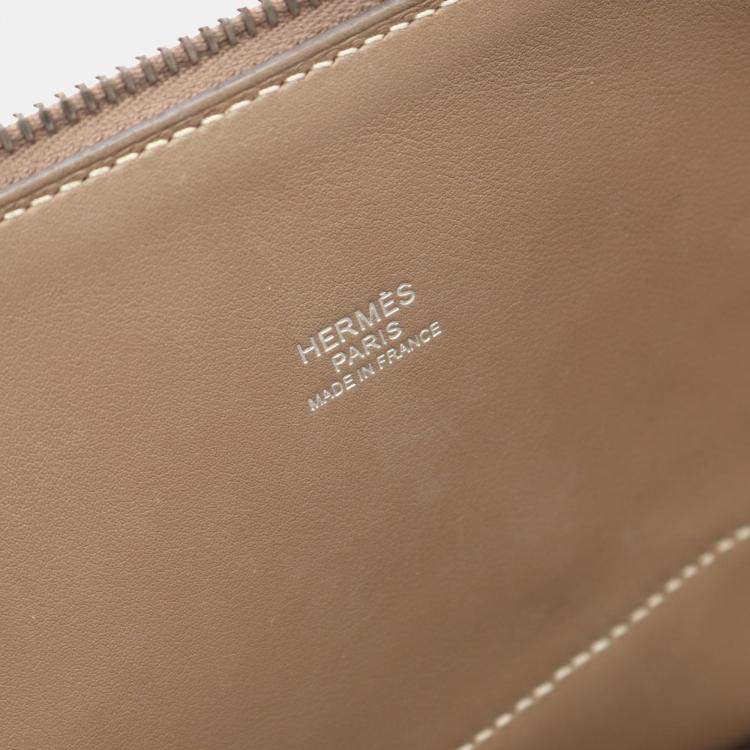 Pre Owned Hermes Bolide31 Shoulder Handbag Clemence Leather Etoupe Grey