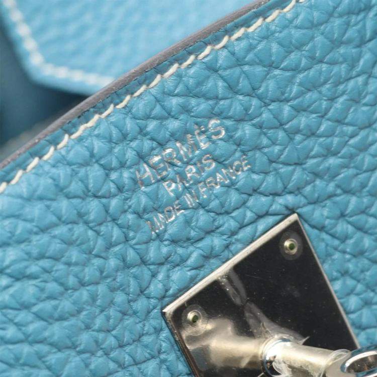 مملوكة مسبقًا Hermes Birkin 35 Blue Jean Togo Leather Top Handle Bag