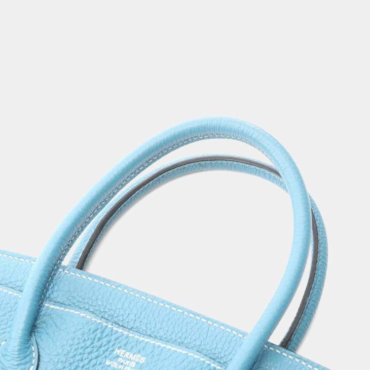 مملوكة مسبقًا Hermes Birkin 35 Blue Jean Togo Leather Top Handle Bag