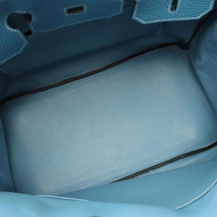 مملوكة مسبقًا Hermes Birkin 35 Blue Jean Togo Leather Top Handle Bag