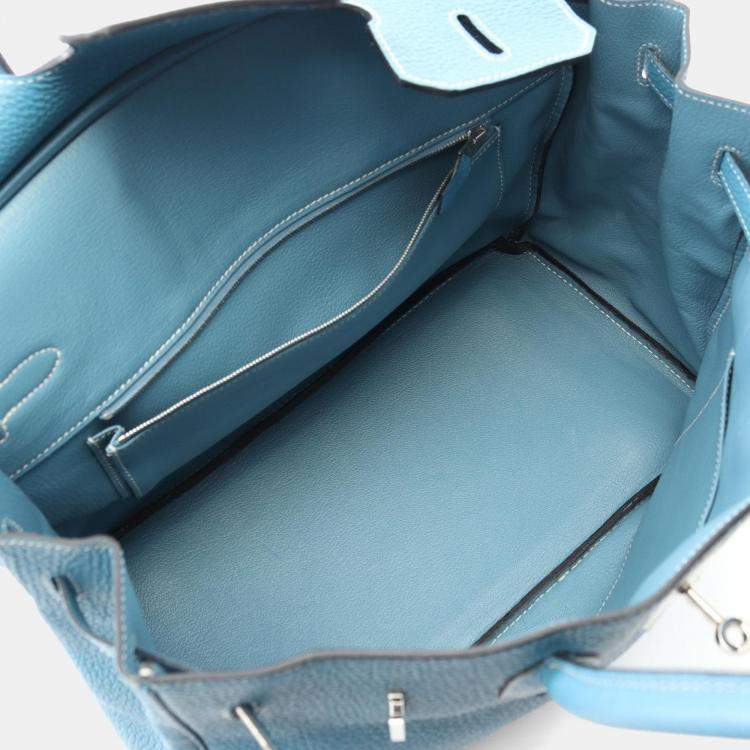 مملوكة مسبقًا Hermes Birkin 35 Blue Jean Togo Leather Top Handle Bag