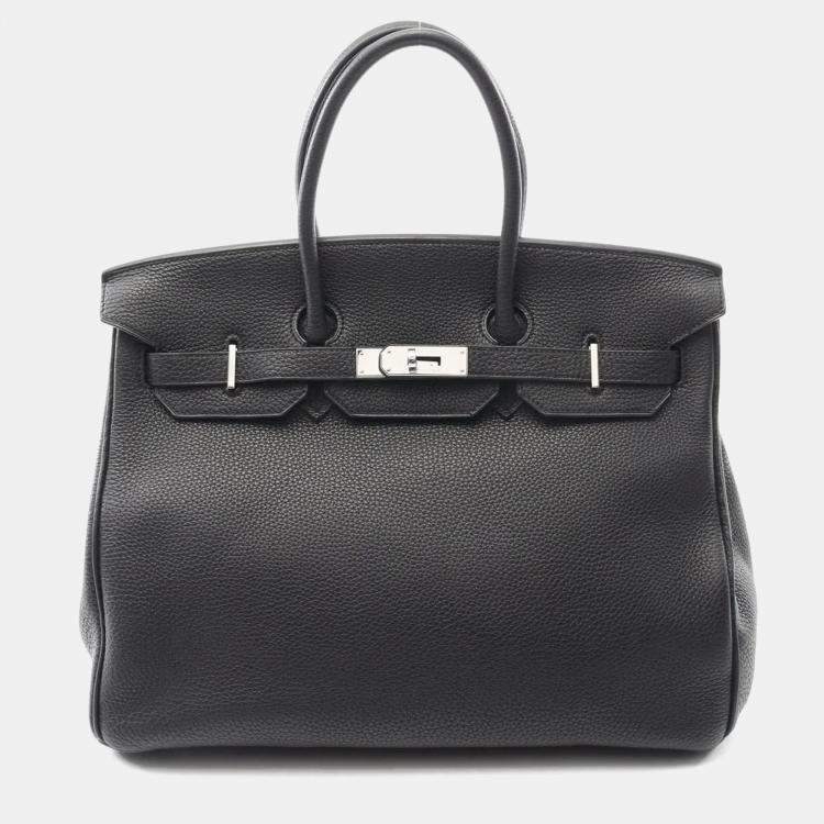 Pre Owned Hermes Birkin 35 Handbag Togo Leather Black