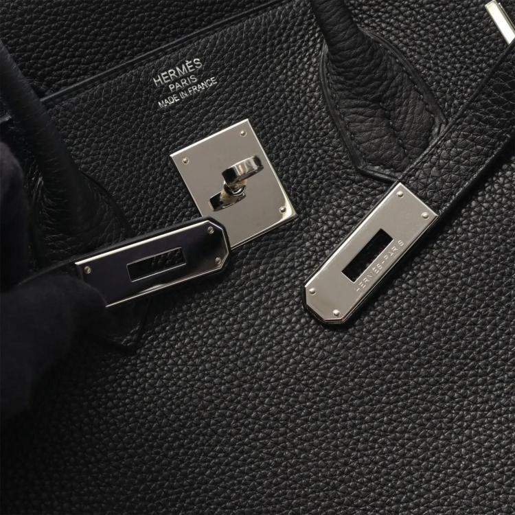 Pre Owned Hermes Birkin 35 Handbag Togo Leather Black