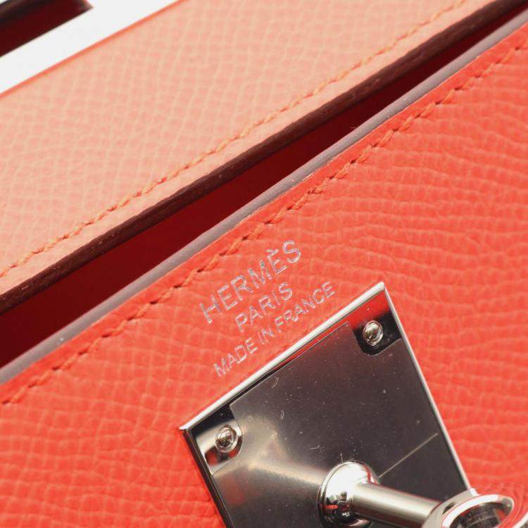 Pre Owned Hermes Kelly 28 Rose Texas Epsom Leather Shoulder Bag