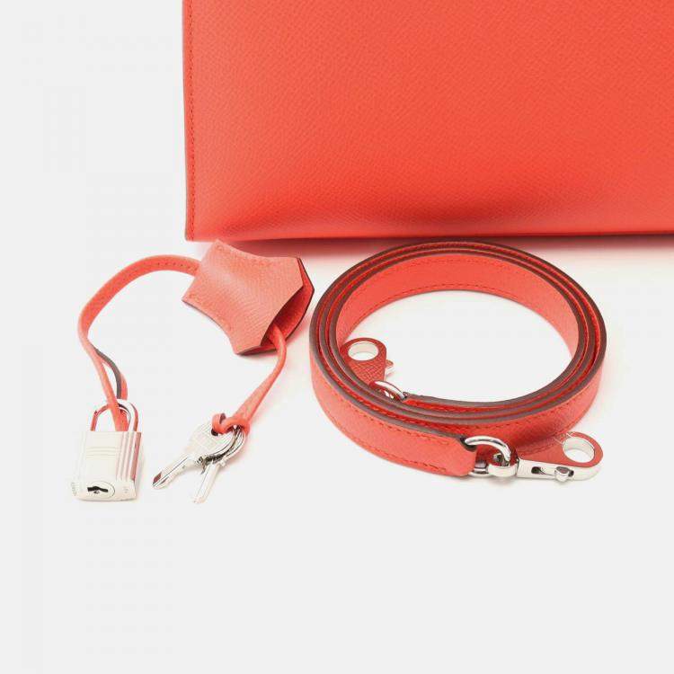 Pre Owned Hermes Kelly 28 Rose Texas Epsom Leather Shoulder Bag