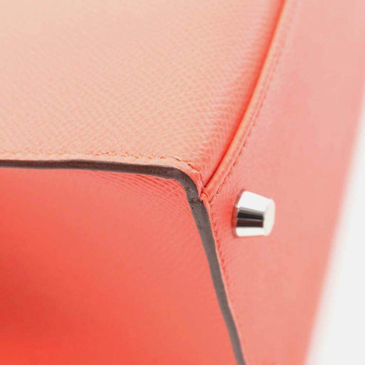 Pre Owned Hermes Kelly 28 Rose Texas Epsom Leather Shoulder Bag