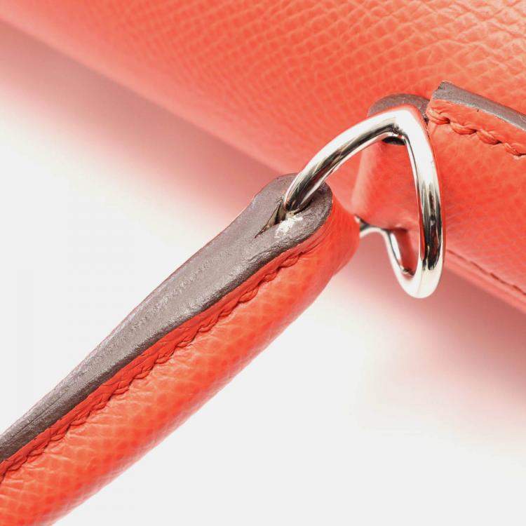 Pre Owned Hermes Kelly 28 Rose Texas Epsom Leather Shoulder Bag