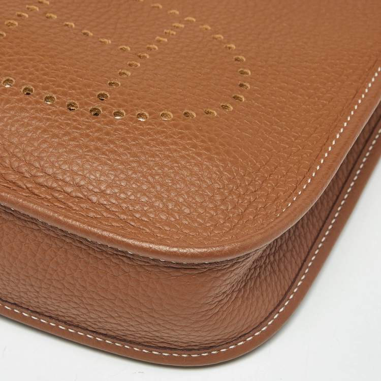 Pre Owned Hermès Gold Taurillon Clemence Leather Evelyne TPM Bag