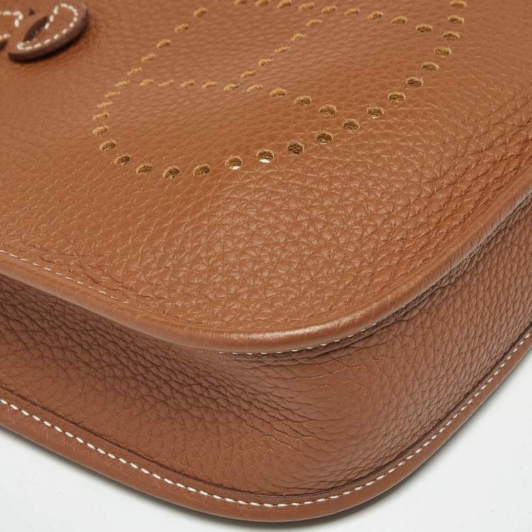 Pre Owned Hermès Gold Taurillon Clemence Leather Evelyne TPM Bag