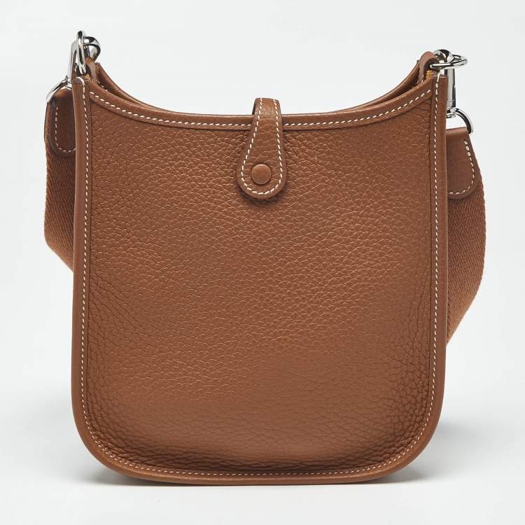 Pre Owned Hermès Gold Taurillon Clemence Leather Evelyne TPM Bag