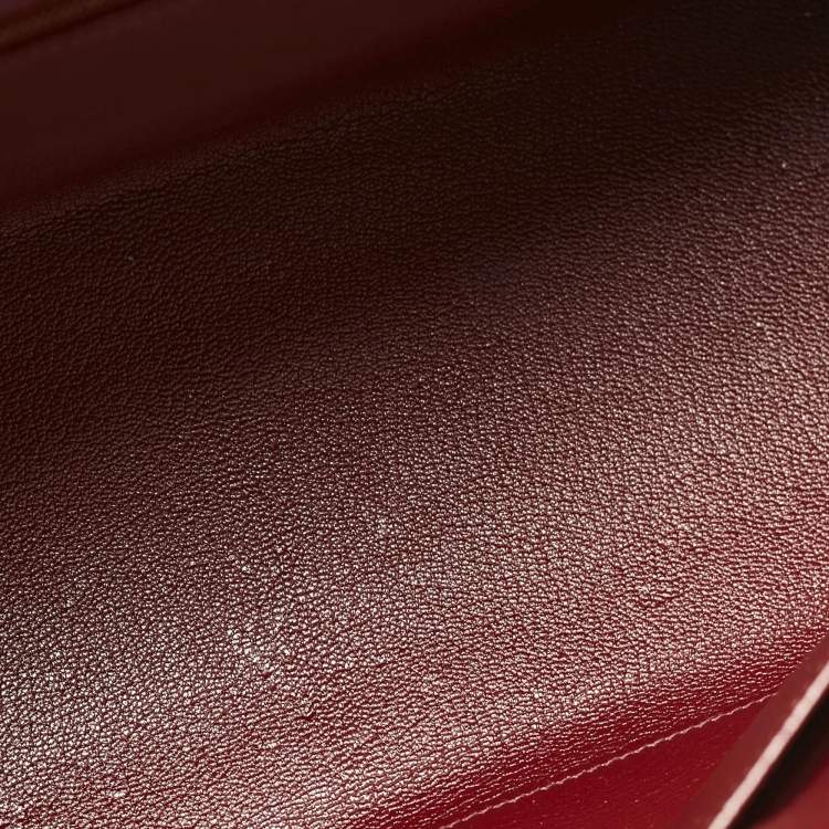 Pre Owned Hermes Rouge H Box Leather Gold Finish Kelly Retourne 35 Bag