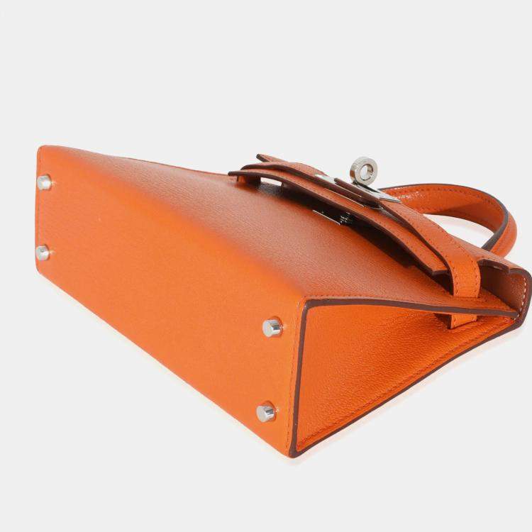 مملوكة مسبقًا Hermes  Sellier Mini Kelly 20  Feu Verso Mysore Chevre Bag