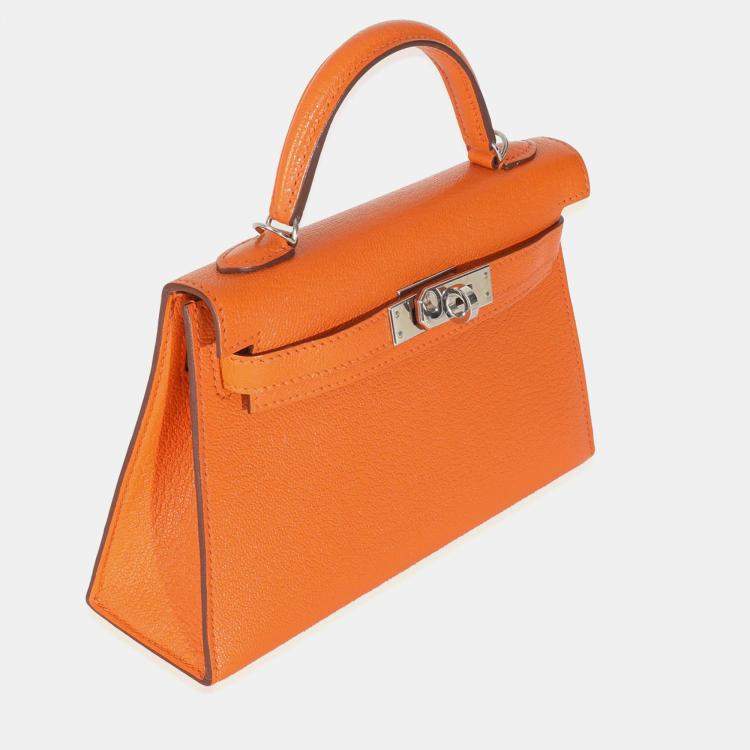 مملوكة مسبقًا Hermes  Sellier Mini Kelly 20  Feu Verso Mysore Chevre Bag