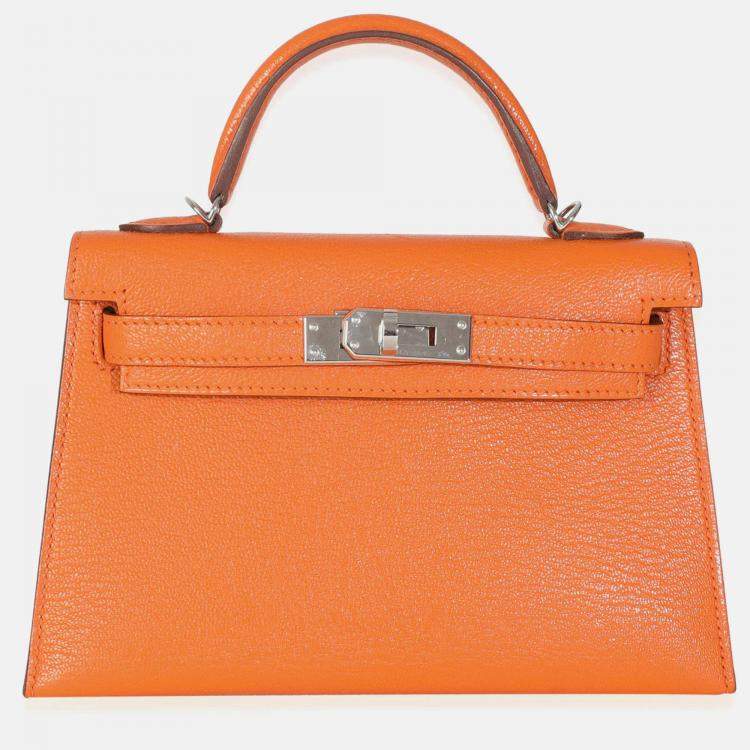 مملوكة مسبقًا Hermes  Sellier Mini Kelly 20  Feu Verso Mysore Chevre Bag