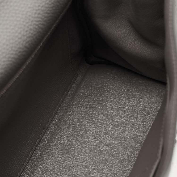 Pre Owned Hermes Etain Togo Leather Palladium Finish Kelly Retourne 32 Bag