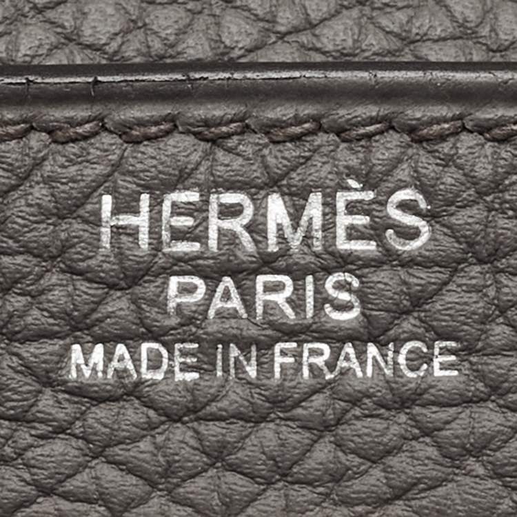 Pre Owned Hermes Etain Togo Leather Palladium Finish Kelly Retourne 32 Bag