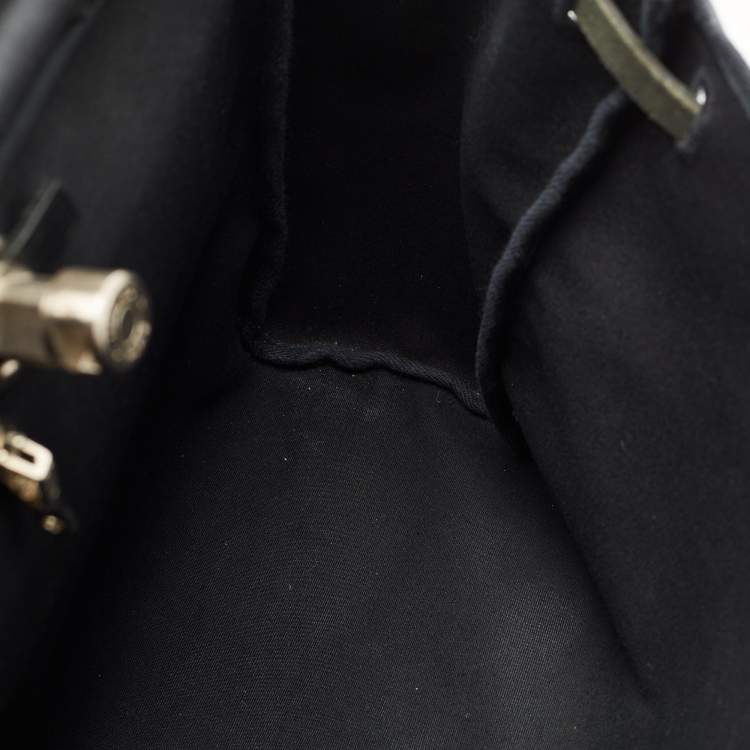 Pre Owned Hermes Black Canvas and Leather 2 in 1 Herbag 39 Bag