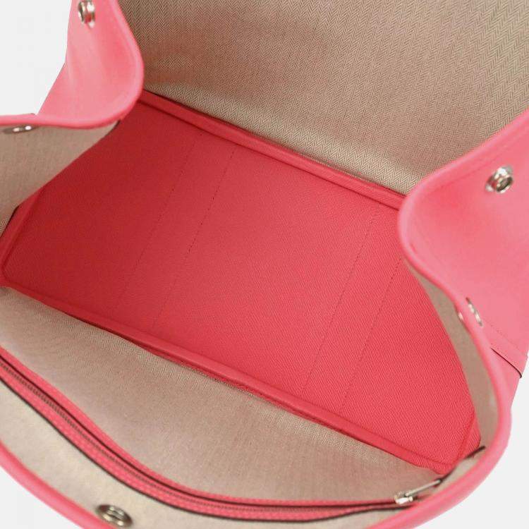 Pre Owned Hermes Garden Party 36 PM Rose Azalee Epsom Tote Bag