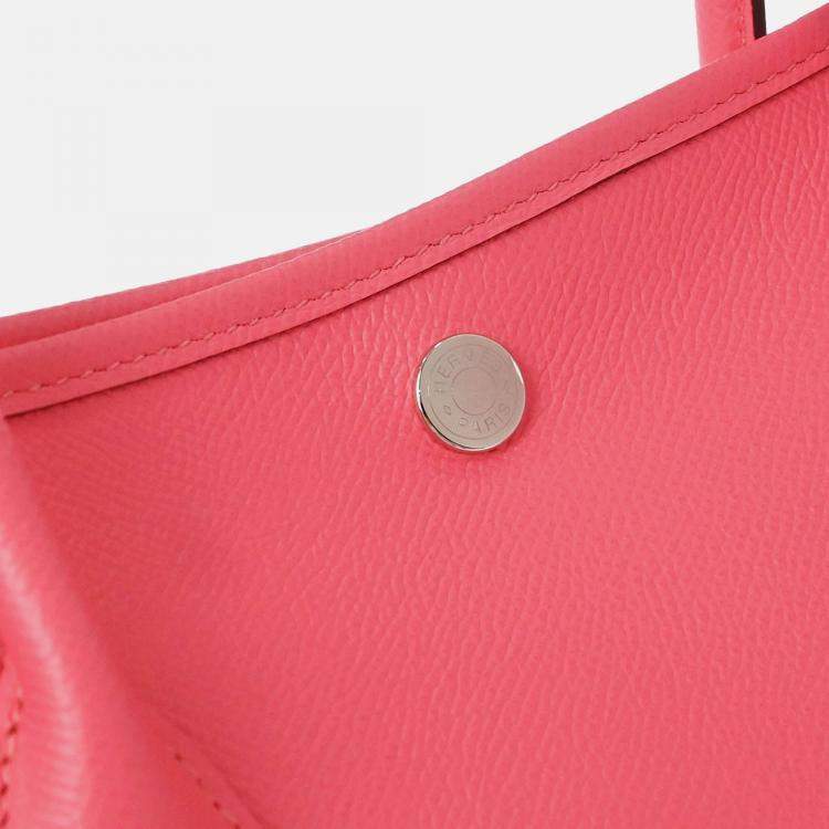 Pre Owned Hermes Garden Party 36 PM Rose Azalee Epsom Tote Bag