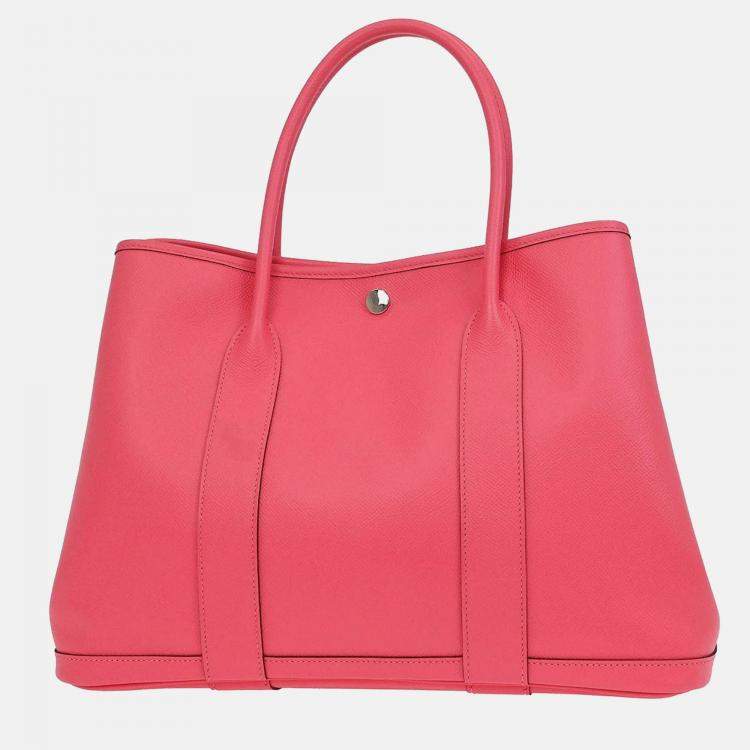 Pre Owned Hermes Garden Party 36 PM Rose Azalee Epsom Tote Bag
