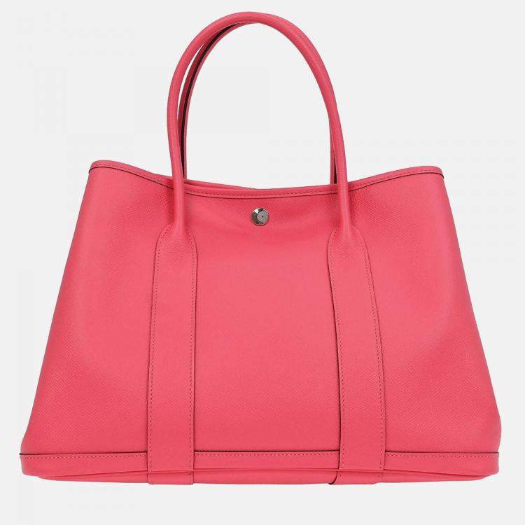 Pre Owned Hermes Garden Party 36 PM Rose Azalee Epsom Tote Bag