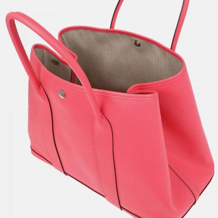 Pre Owned Hermes Garden Party 36 PM Rose Azalee Epsom Tote Bag