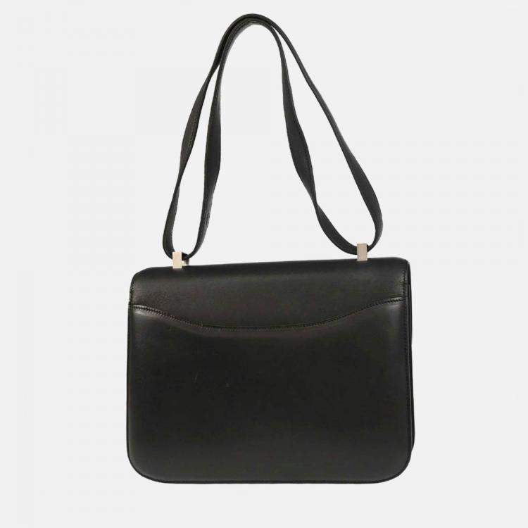 Pre Owned Hermes Constance 25 Black Chamonix Shoulder Bag