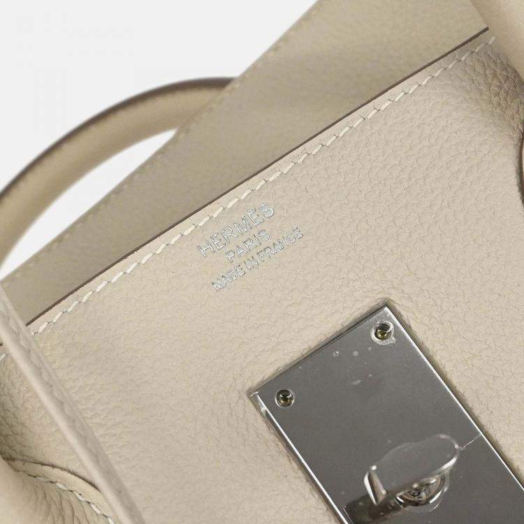 Pre Owned Hermes Haut a Courroies 50 Craie Togo Handbag