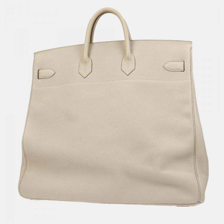 Pre Owned Hermes Haut a Courroies 50 Craie Togo Handbag